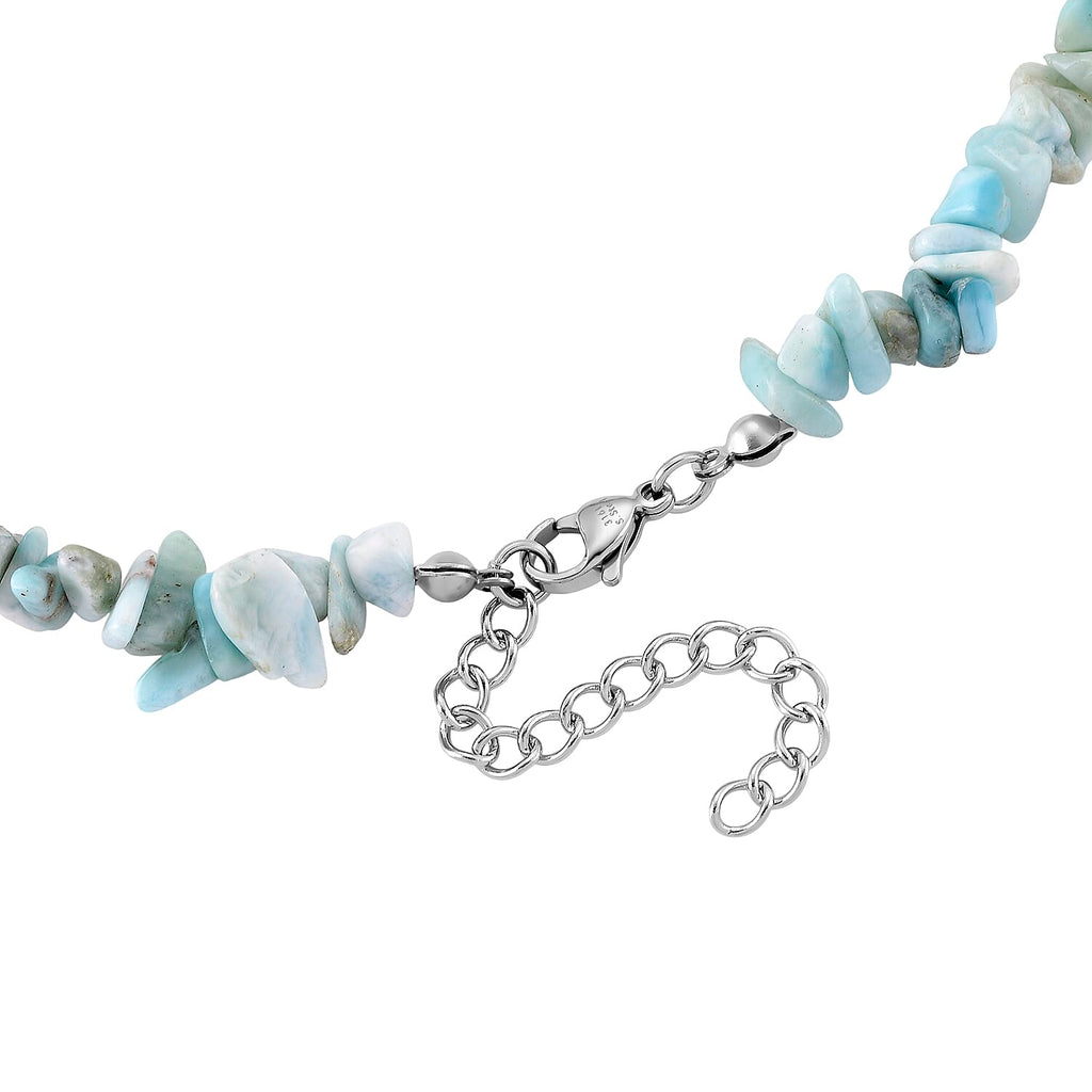 Larimar Chips Necklace (Size - 18-2 Ext) 353.00 Ct.