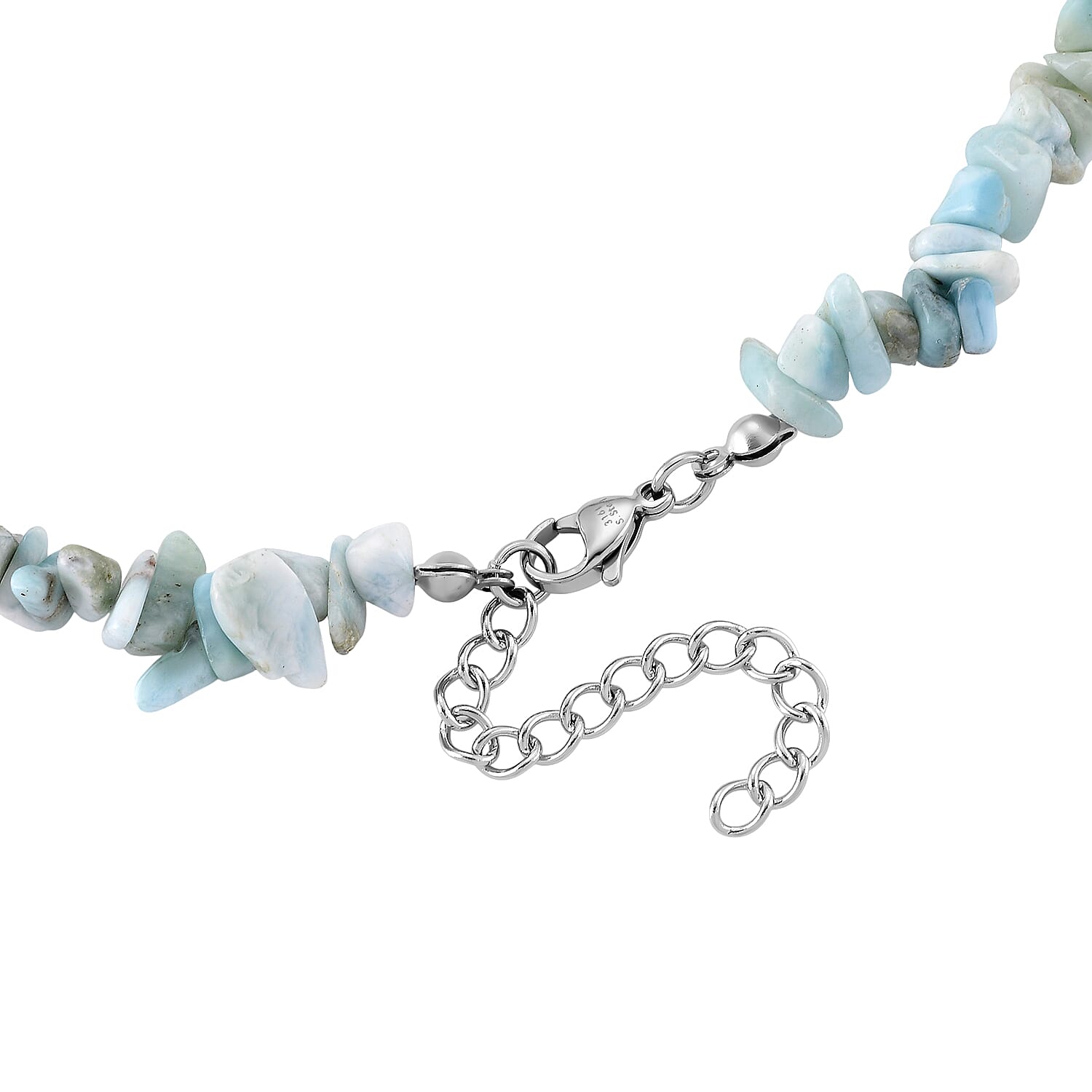 Larimar Chips Necklace (Size - 18-2 Ext) 353.00 Ct. 8484339 5