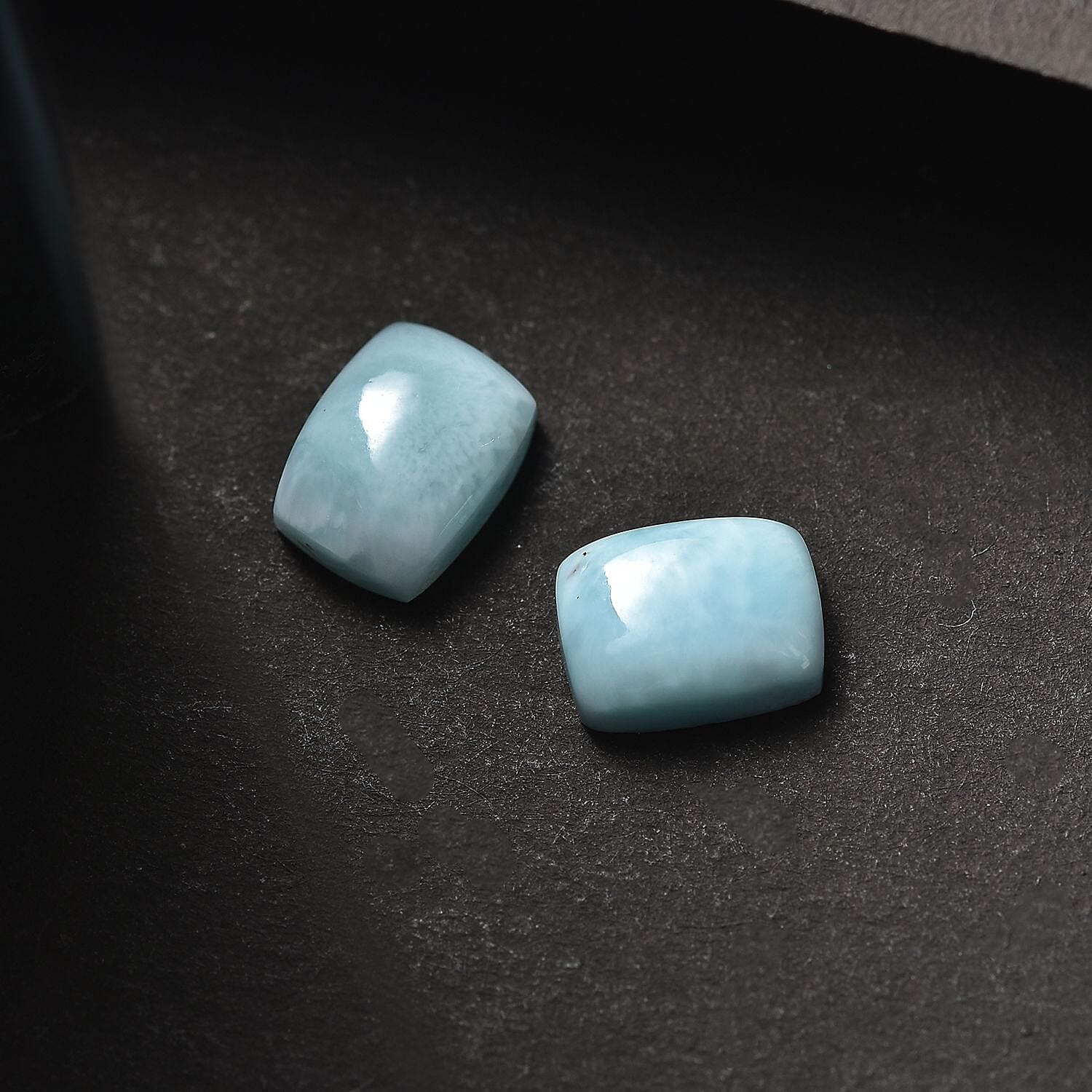 Set of 2 A Larimar Loose Gemstones in Cushion Shape (8x6mm) 3.06 ct. 8025713 1