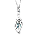 Larimar & London Blue Topaz Pendant with Chain (Size 20) in Platinum Overlay Sterling Silver 2.75 Ct.