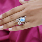 GP Sea Life Collection - Larimar & Boi Ploi Black Spinel Ring in Platinum Overlay Sterling Silver 6.84 Ct