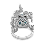 GP Sea Life Collection - Larimar & Boi Ploi Black Spinel Ring in Platinum Overlay Sterling Silver 6.84 Ct