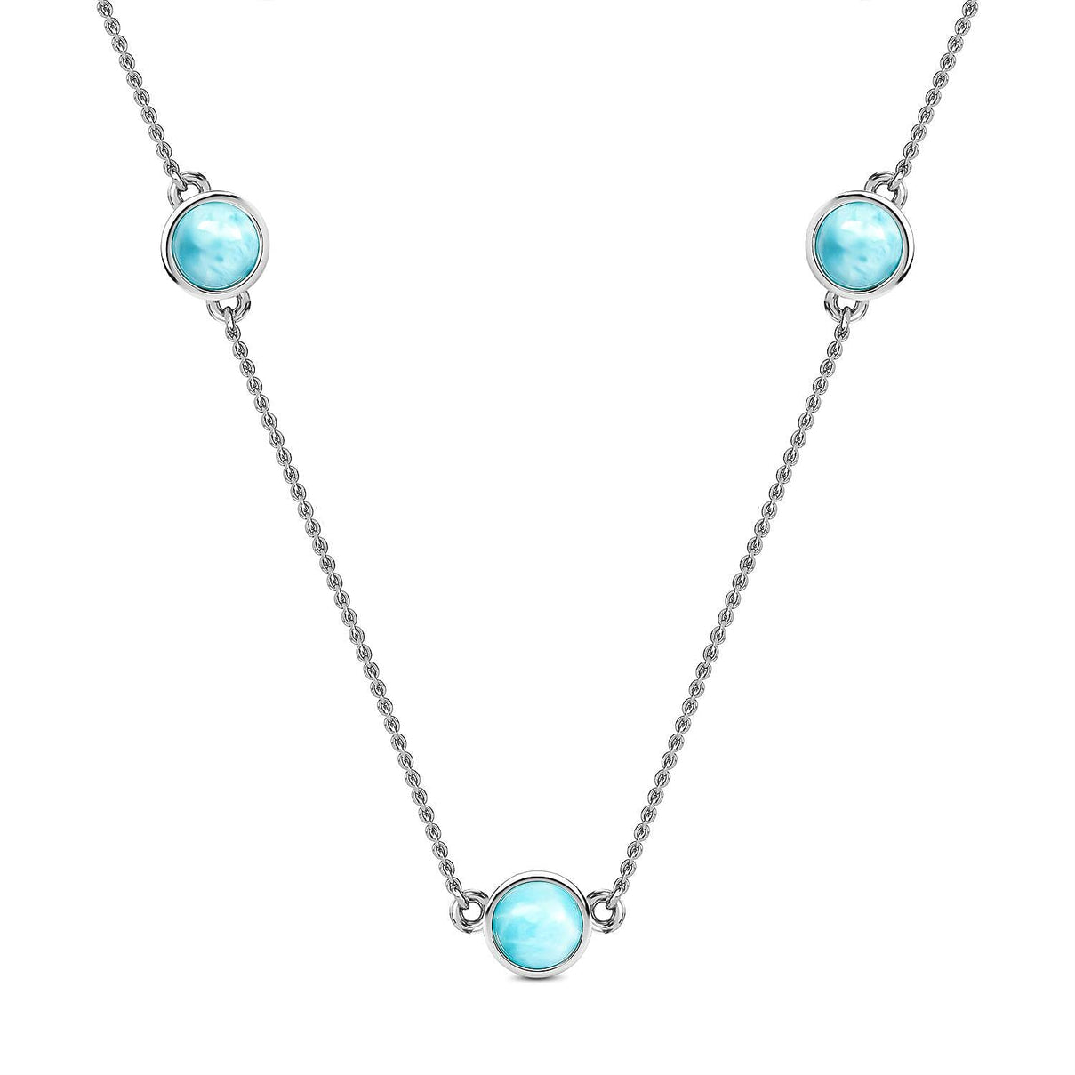 Larimar Necklace (Size - 30) in Platinum Overlay Sterling Silver 23.65 Ct. 7165743 0