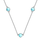 Larimar Necklace (Size - 30) in Platinum Overlay Sterling Silver 23.65 Ct.
