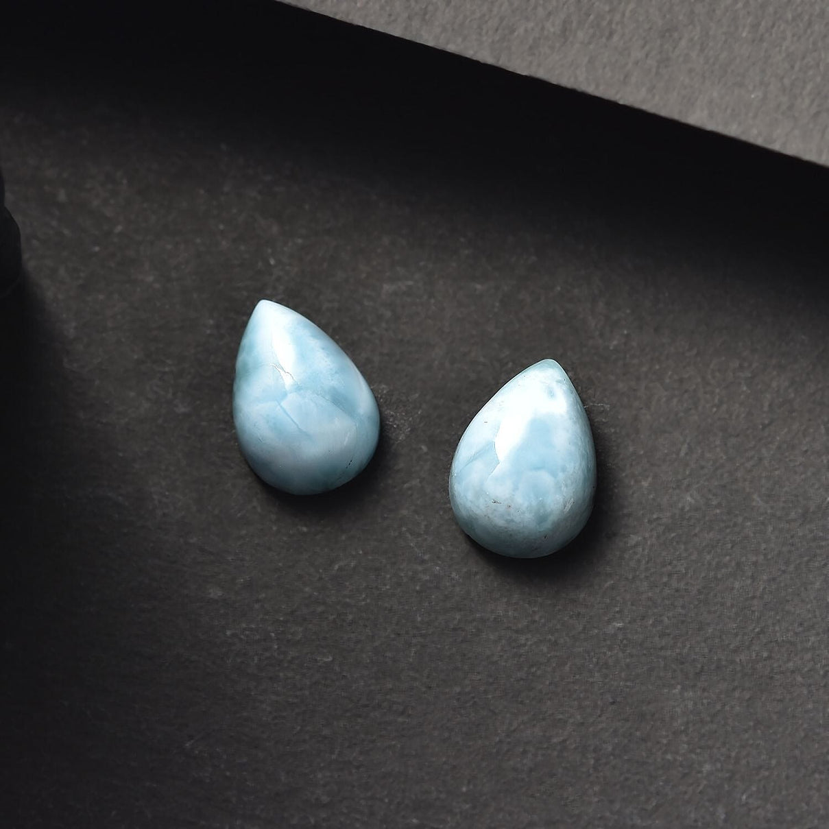 Set of 2 AA Larimar Loose Gemstones in Pear Shape (10x7mm) 3.91 ct. 8025726 1