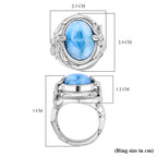 Royal Bali Collection Larimar Solitaire Ring in Sterling Silver 10.13 Ct, Silver Wt. 10.60 Gms.