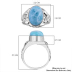 Larimar Solitaire Ring in Sterling Silver, Silver Wt. 6.67 Ct.
