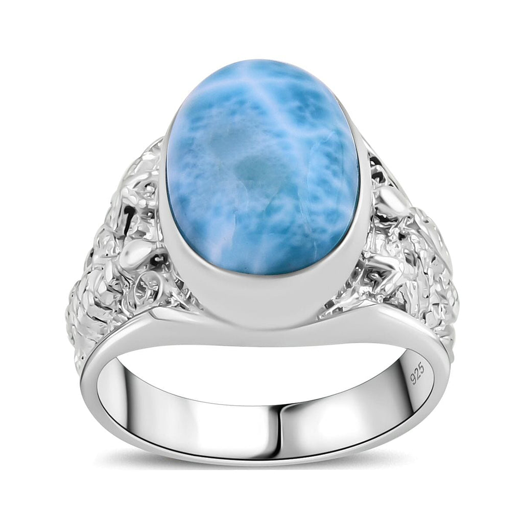 Larimar  Ring  Sterling Silver 6.67 ct,  Silver Wt. 8 Gms  6.670  Ct.