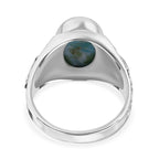 Artisan Crafted Larimar Dolphin Solitaire Ring in Sterling Silver 6.67 Ct, Silver Wt. 5.36 Gms