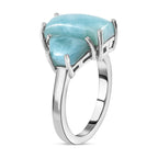 Larimar Ring in Platinum Overlay Sterling Silver 5.63 Ct.