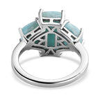 Larimar Ring in Platinum Overlay Sterling Silver 5.63 Ct.