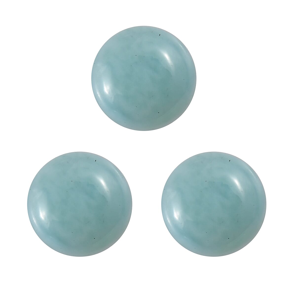 Set of 3 Larimar Loose Gemstones in Round Shape (4mm) 7827339 0