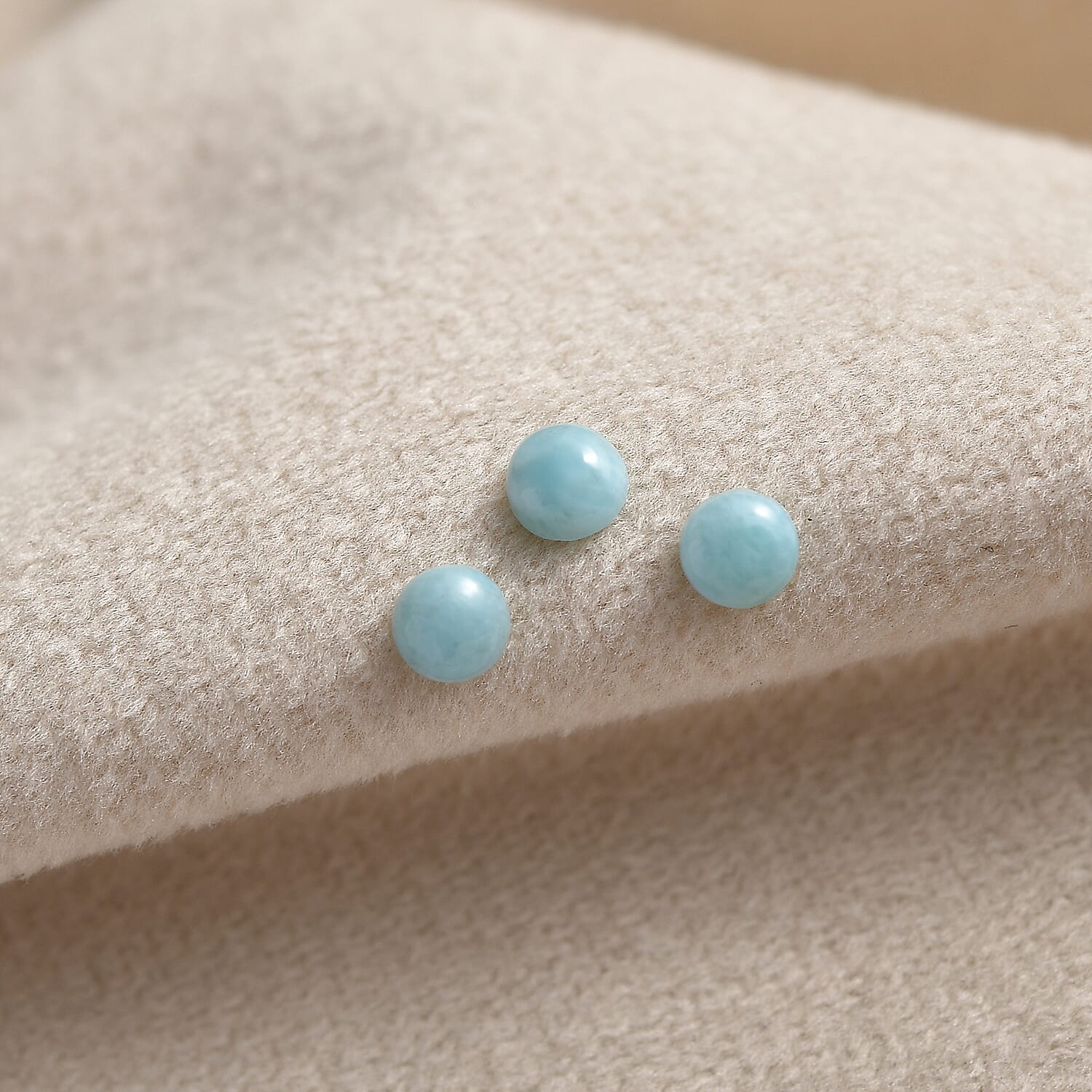 Set of 3 Larimar Loose Gemstones in Round Shape (4mm) 7827339 2