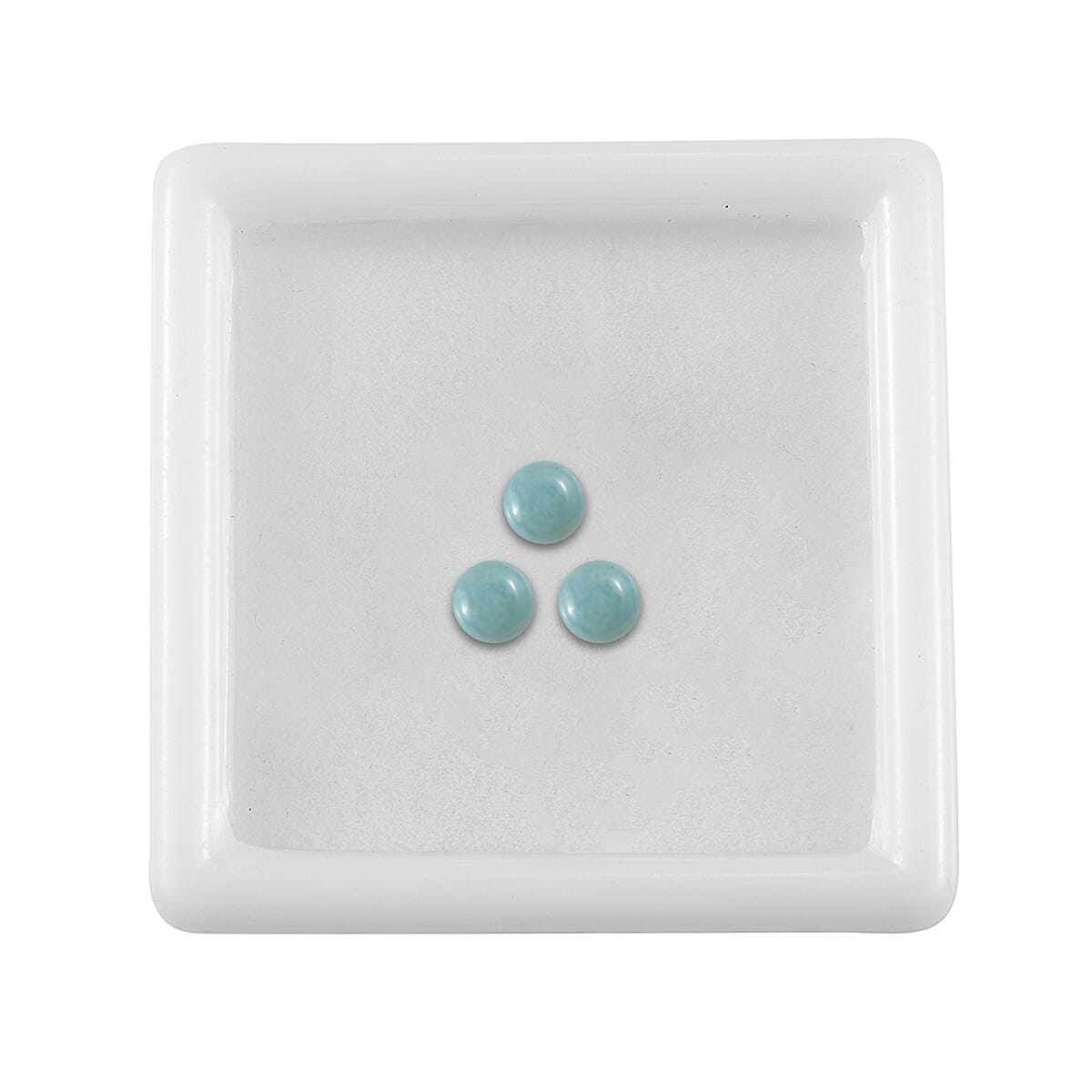 Set of 3 Larimar Loose Gemstones in Round Shape (4mm) 7827339 4