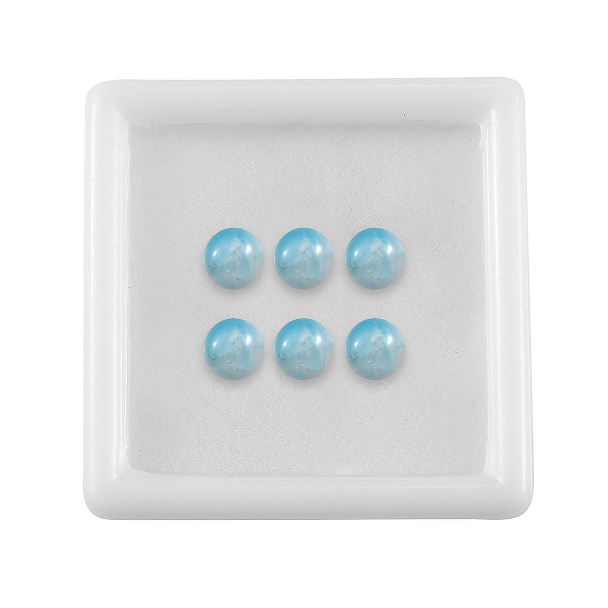 Set of 6 AA Larimar Loose Gemstones in Round Shape (5mm) 3.3 ct. 8025731 3