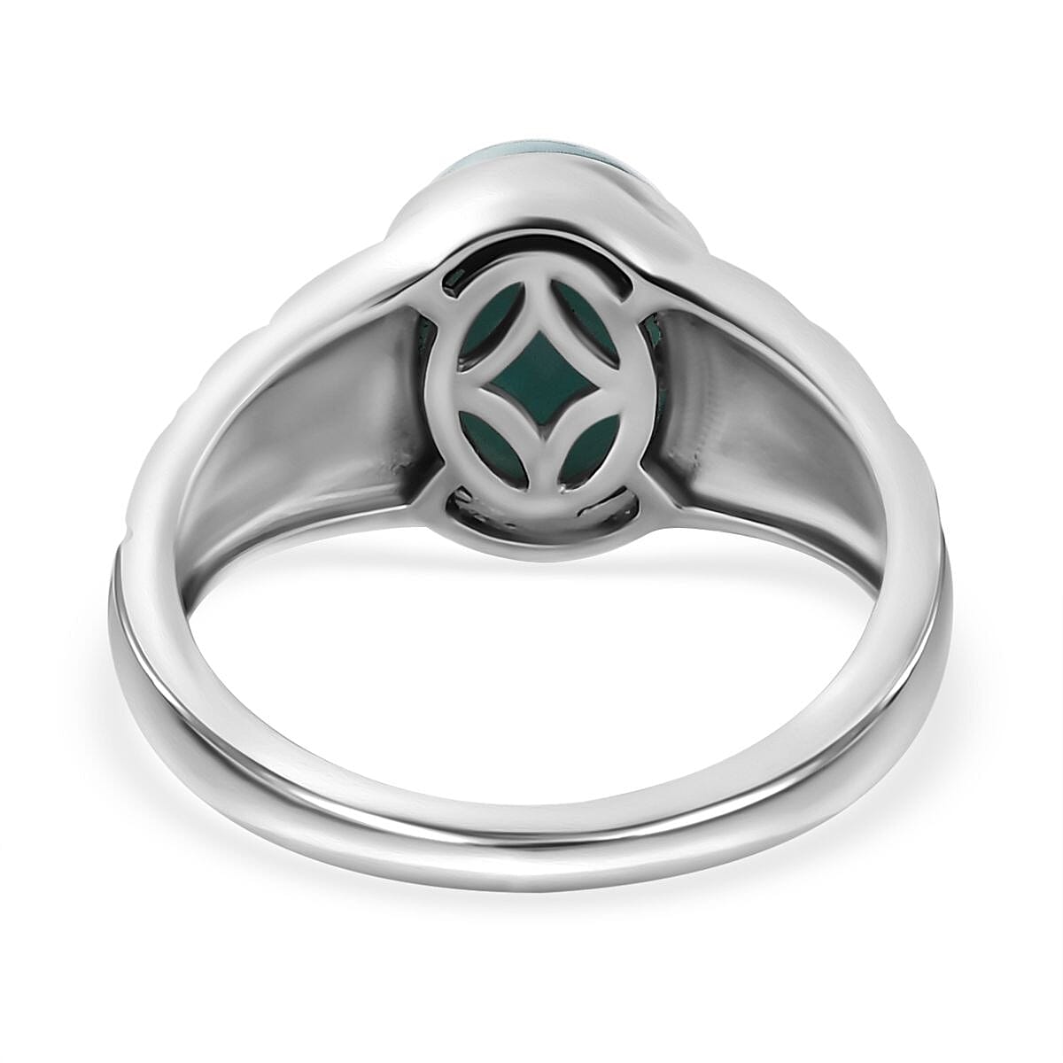Larimar Solitaire Ring in Platinum Overlay Sterling Silver 3.17 Ct. 7601717 4