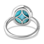 Larimar Solitaire Ring in Platinum Overlay Sterling Silver 5.44 Ct.