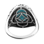 Larimar Solitaire Ring in Platinum Overlay Sterling Silver 6.30 Ct.