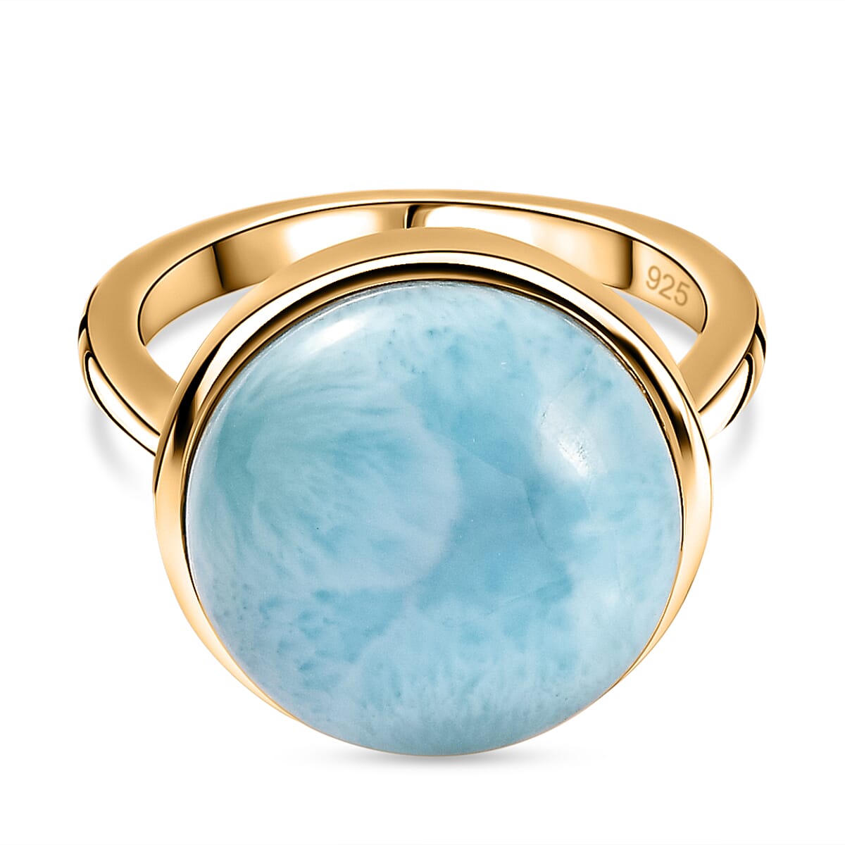 Larimar Solitaire Ring in 18K Vermeil Yellow Gold Plated Sterling Silver 7711587 0