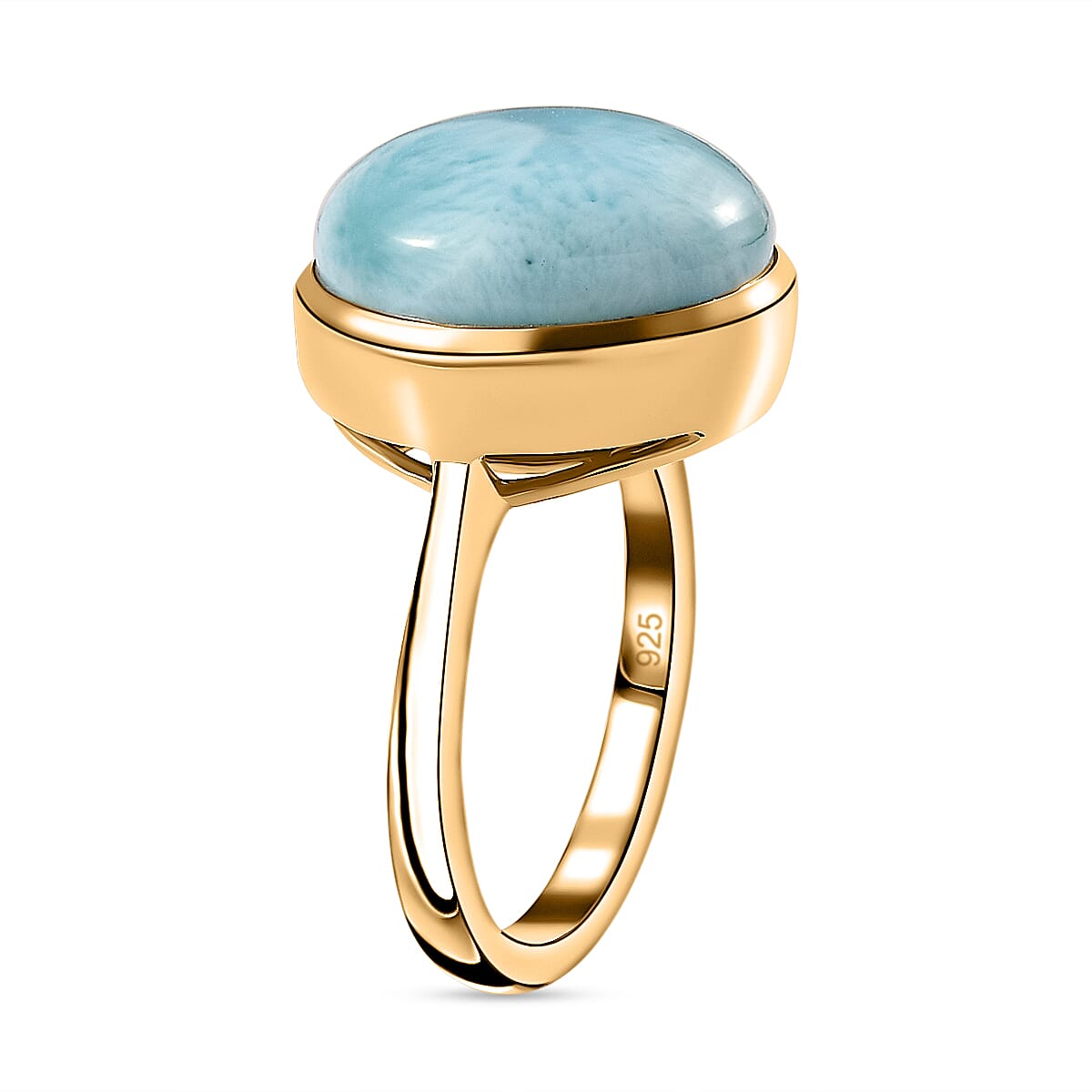 Larimar Solitaire Ring in 18K Vermeil Yellow Gold Plated Sterling Silver 7711587 3