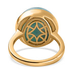 Larimar Solitaire Ring in 18K Yellow Gold Vermeil Plated Sterling Silver 11.70 Ct.