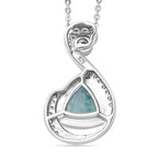 Larimar, Natural Zircon & Neon Apatite Pendant with Chain (Size 20) in Platinum Overlay Sterling Silver 2.73 Ct.