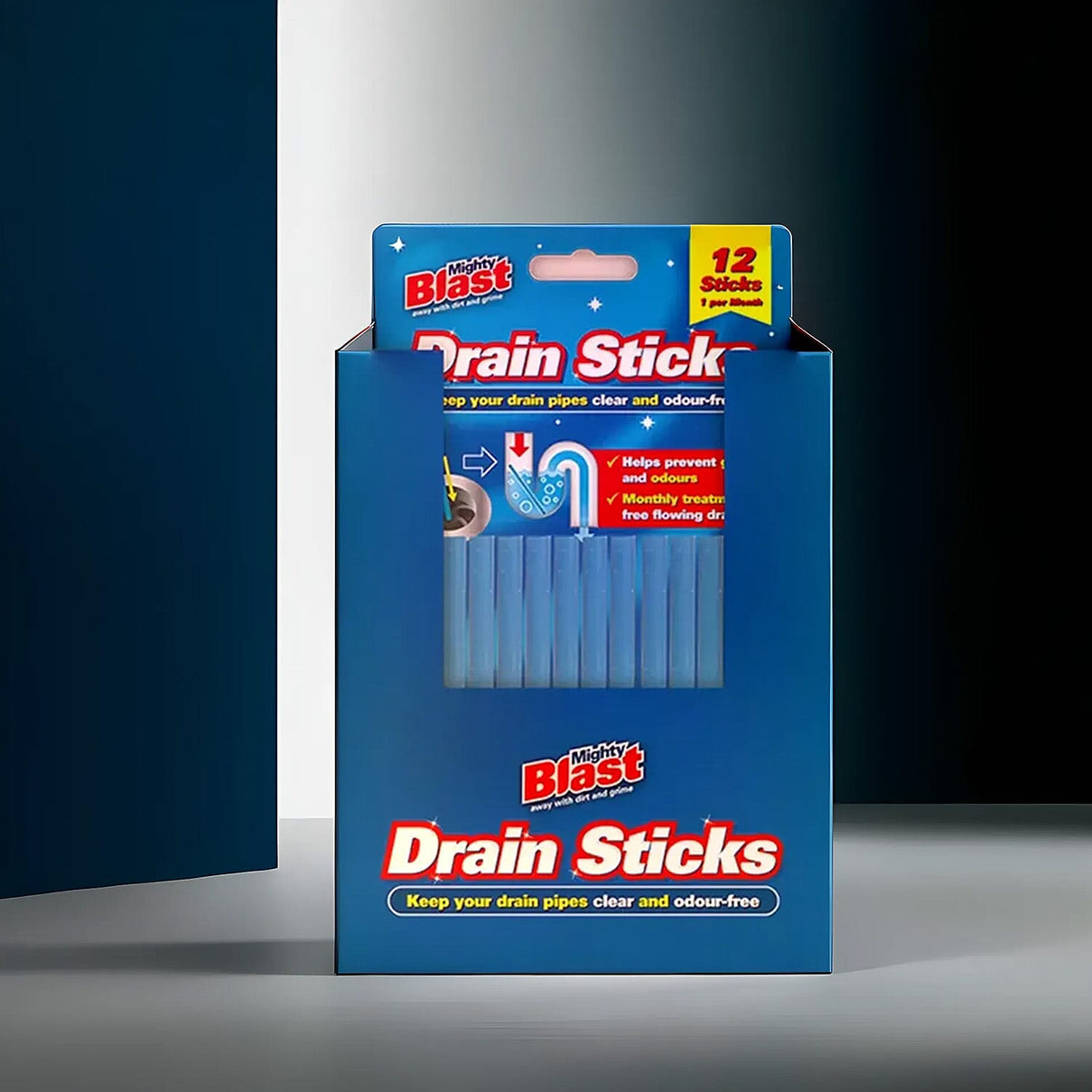Mighty Blast - Set of 12 Drain Sticks - Blue 7721504 1