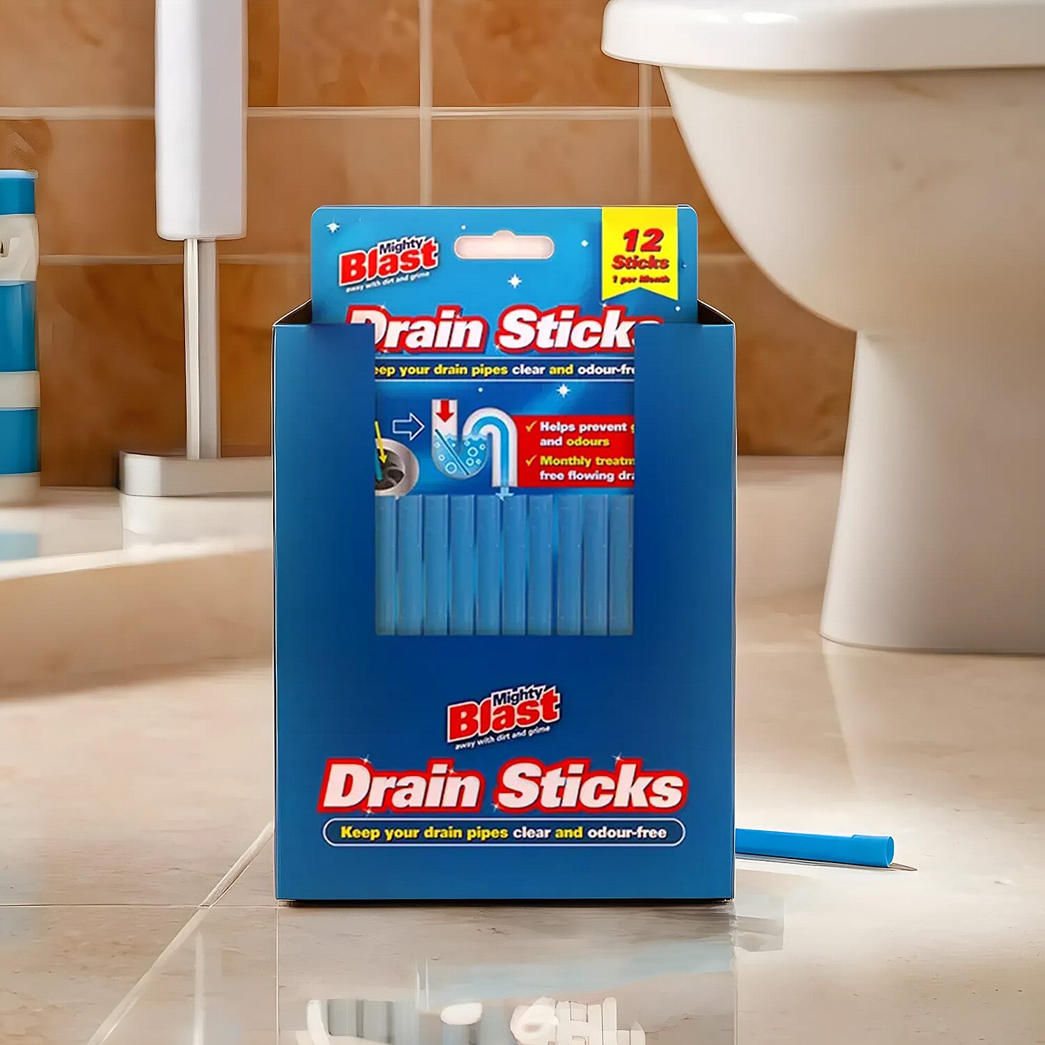 Mighty Blast - Set of 12 Drain Sticks - Blue 7721504 2