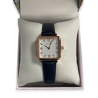 Laura Ashley Japanese Quartz Movement Womens Square  Watch with Navy Strap