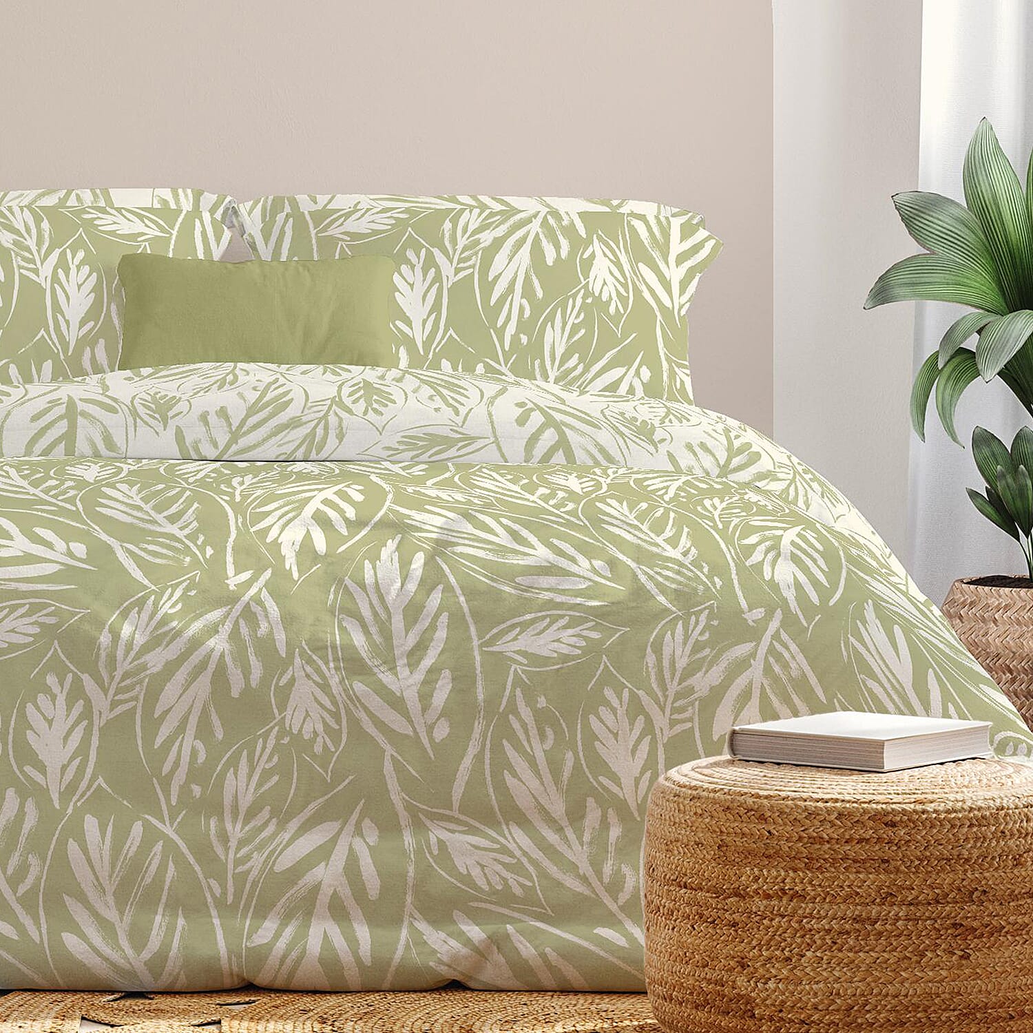 Copenhagen Home Laura Green Bamboo Duvet Cover Set 2 x Pillowcases Single 7930691 1