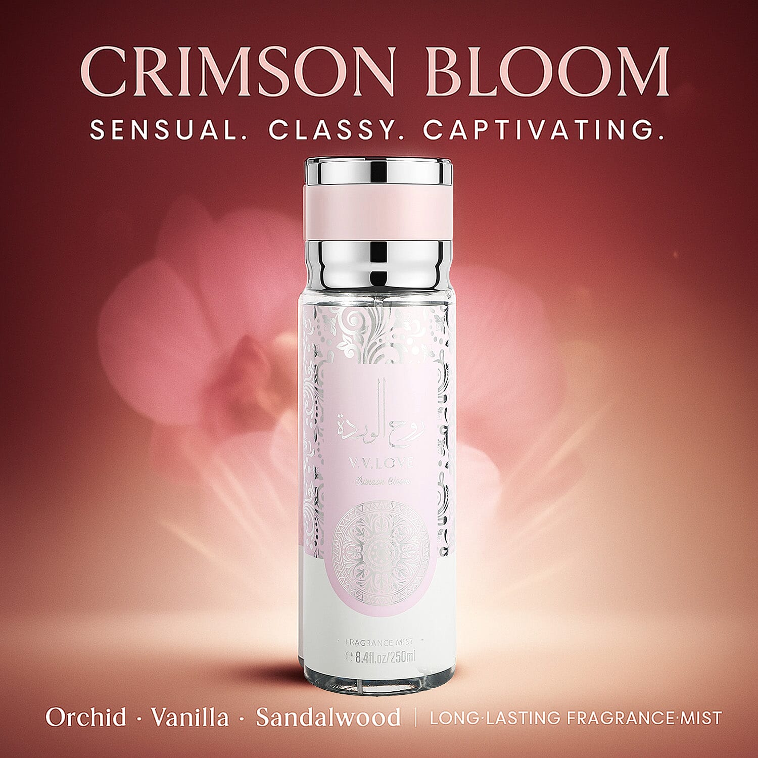 Laurelle Crimson Bloom Fragrance Mist 250ml | Orchid, Vanilla &amp; Sandalwood 8306405 1