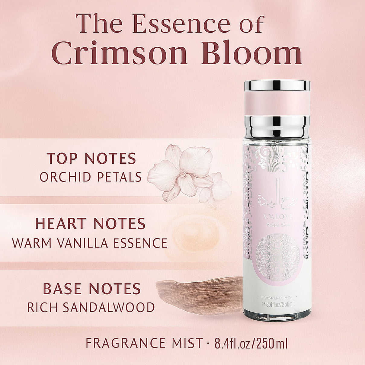 Laurelle Crimson Bloom Fragrance Mist 250ml | Orchid, Vanilla &amp; Sandalwood 8306405 2