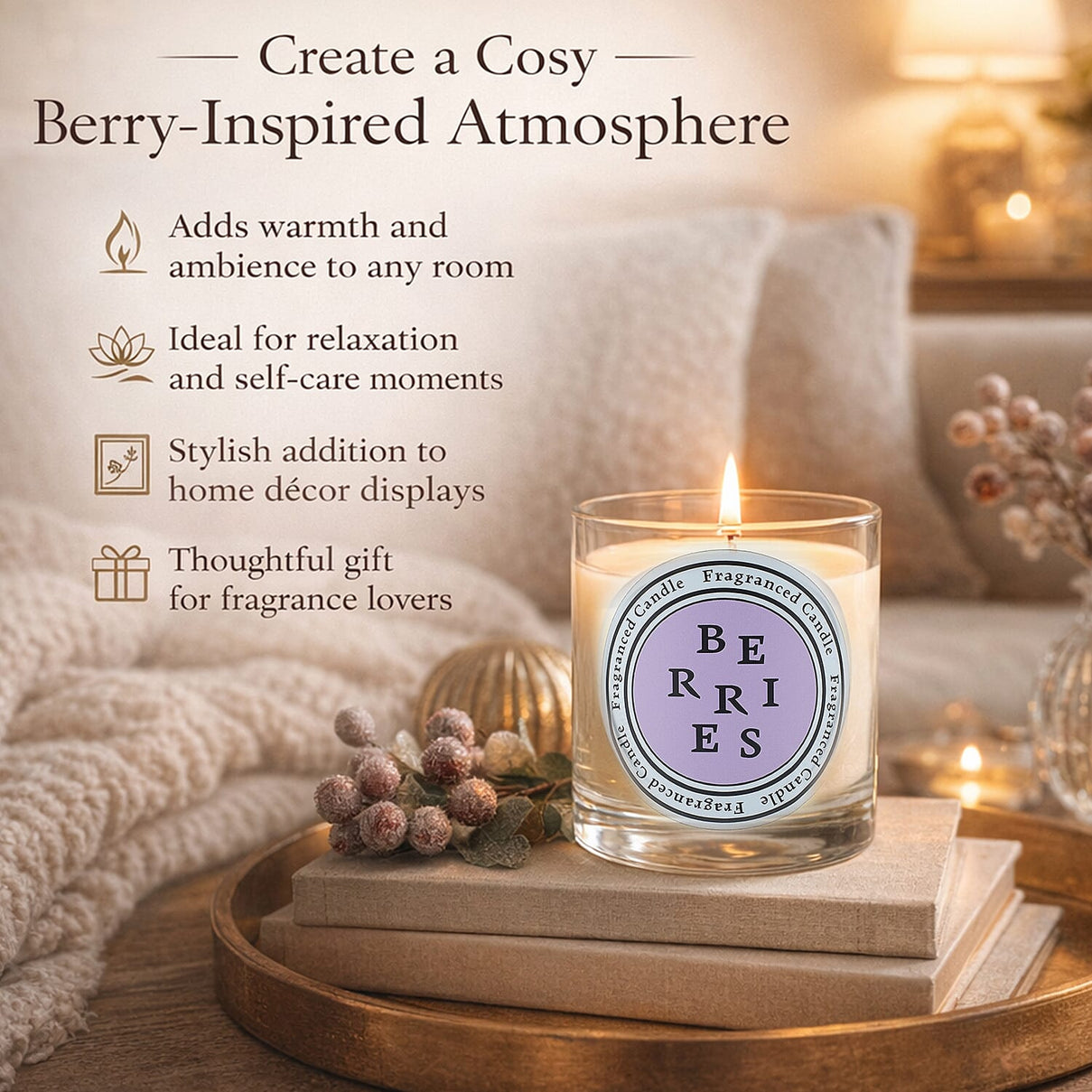 Laurelle Devine Scents- Premium Scented Candles - Berries (210g) 7692588 3