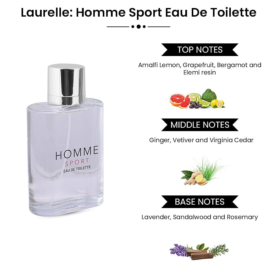 Laurelle- Homme Sport Eau De Toilette - 100ml & Body Wash - 125ml