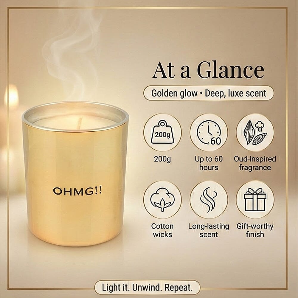 Laurelle OHMG!! Oud Scented Candle 200g with 60 Hour Burn Time 7671812 3