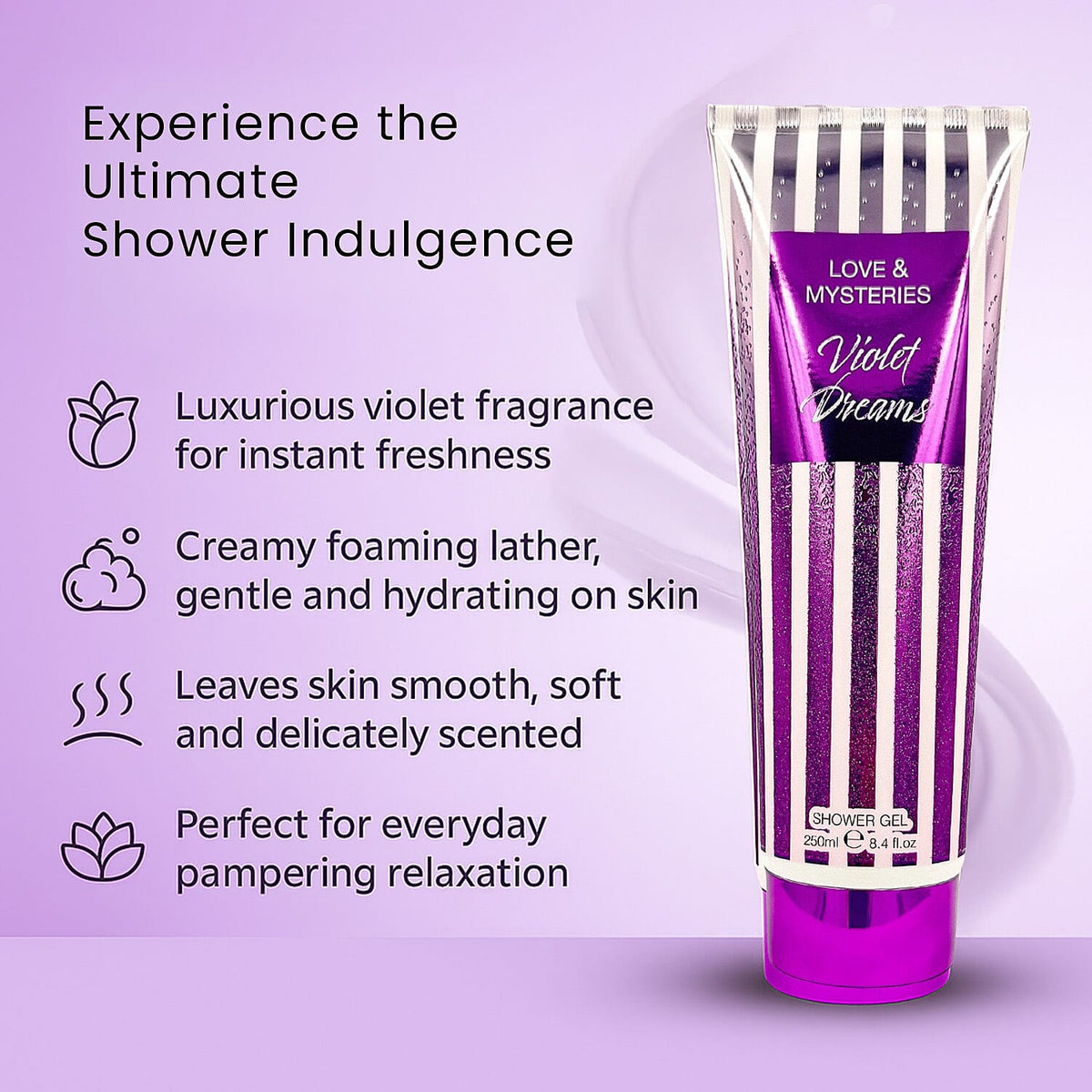 Laurelle Violet Dreams Shower Gel 250ml | Body Wash 8306396 1