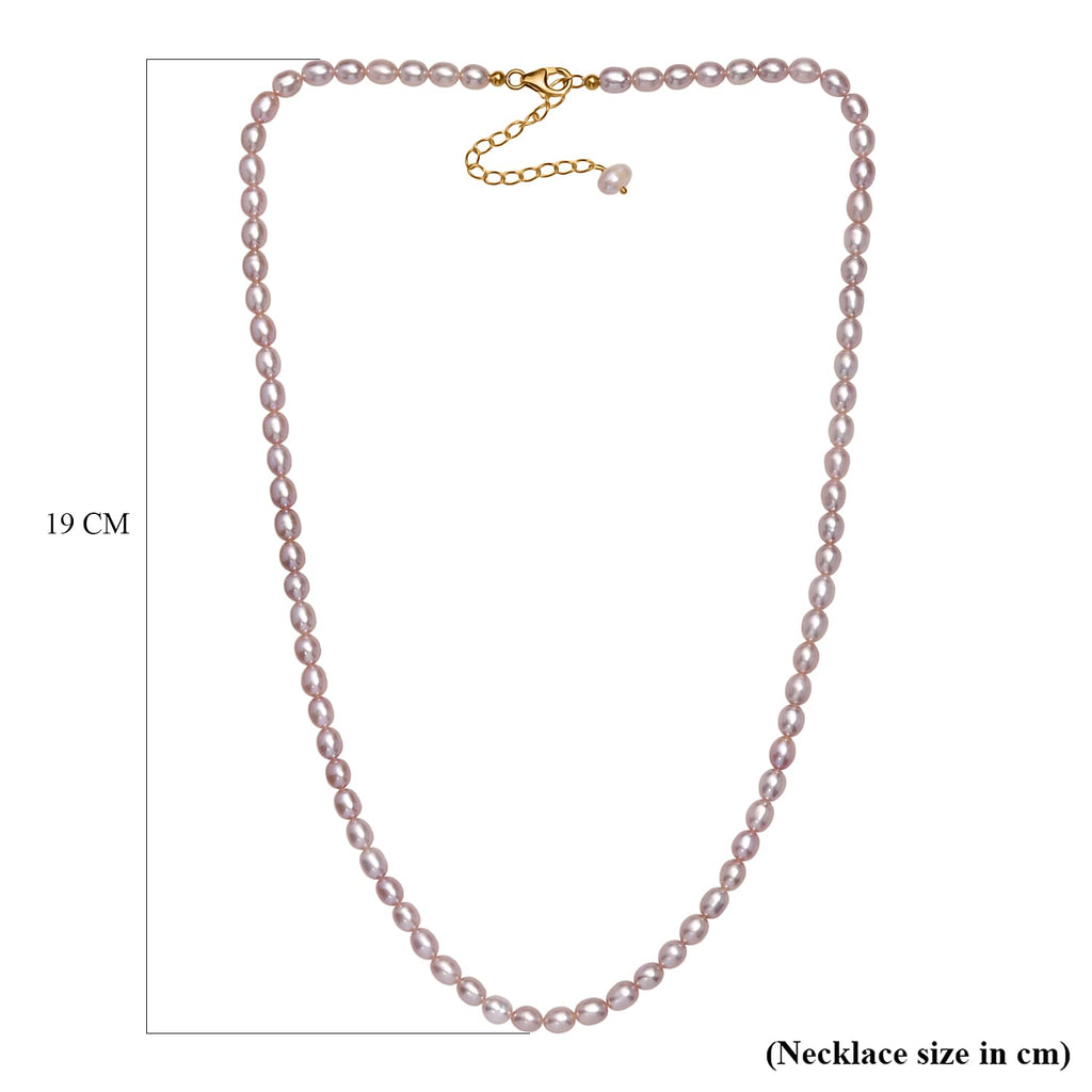 High Luster Fresh Water Pearl Necklace (Size - 20-2 Ext) in 18K Vermeil Yellow Gold Plated Sterling Silver