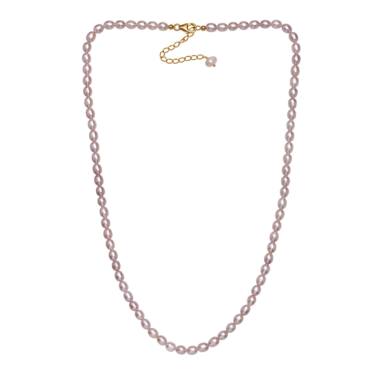 Lavender Pearl Necklace with Lobster Clasp (Size - 20-2 Ext) in 18K Vermeil Yellow Gold Plated Sterling Silver 8125522 8