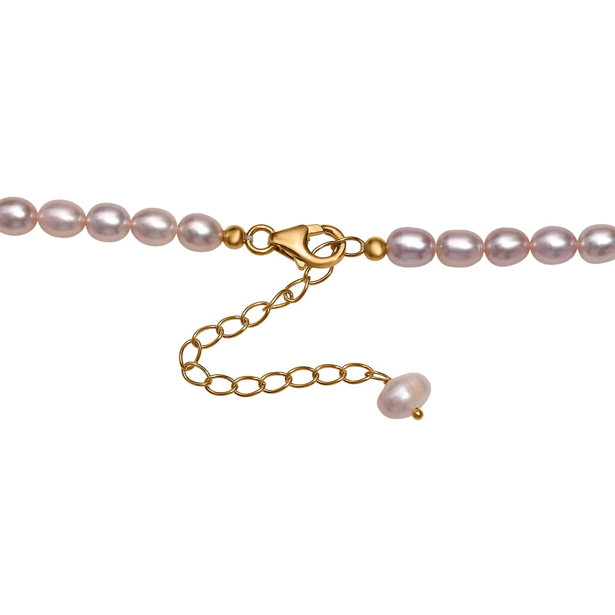 Lavender Pearl Necklace with Lobster Clasp (Size - 20-2 Ext) in 18K Vermeil Yellow Gold Plated Sterling Silver 8125522 10