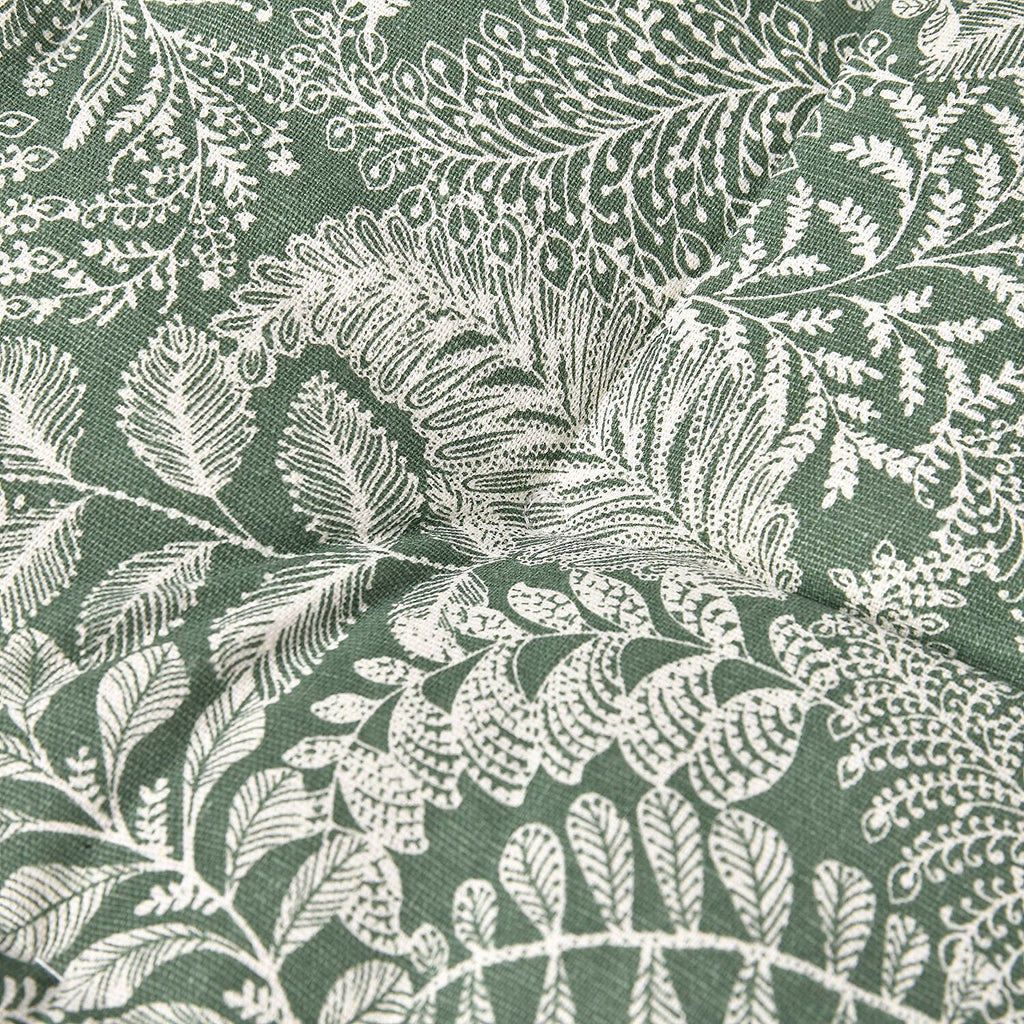 Stylish Leaf Pattern Square Floor Cushion (Size 40 cm) - Olive