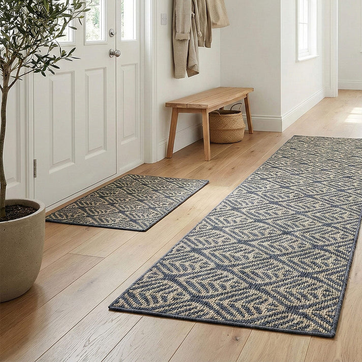 Leaf Pattern Rug - Door Mat (Size 150x50cm) - Grey 7778871 2