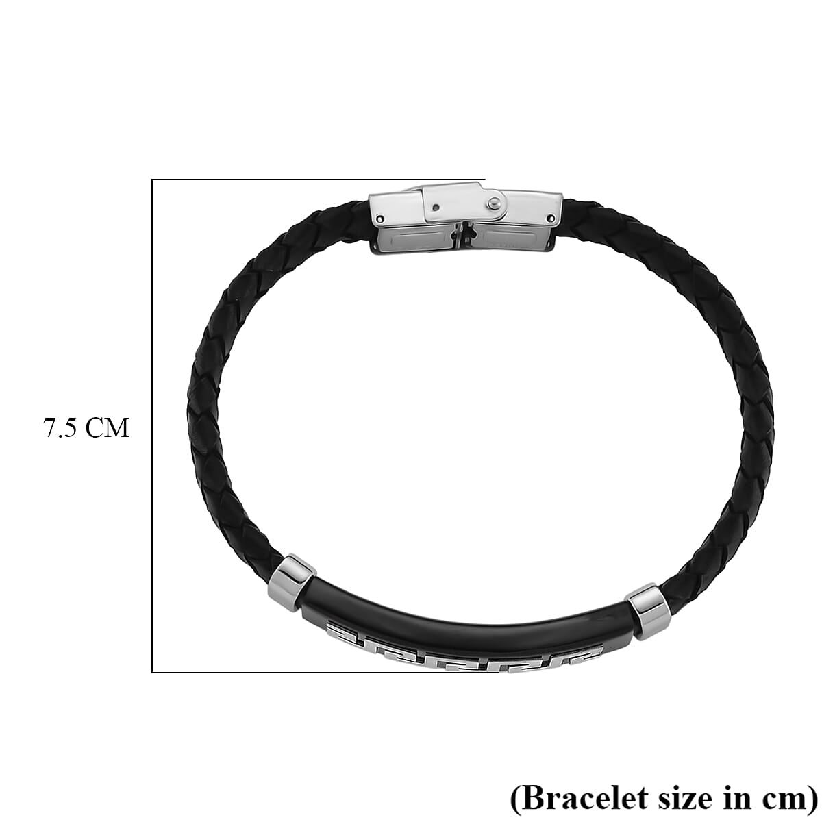 Leather Greek Key Bracelet (Size - 8) 8250153 13