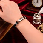 Leather Bracelet (Size - 8) in Tri Colour Tone
