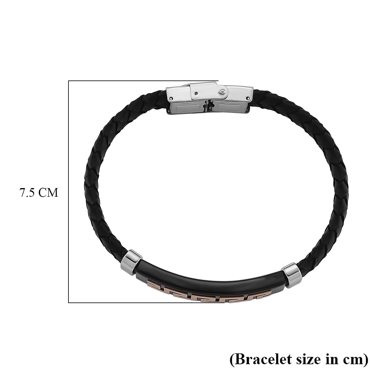 Leather Bracelet (Size - 8) in Tri Colour Tone 8250158 13