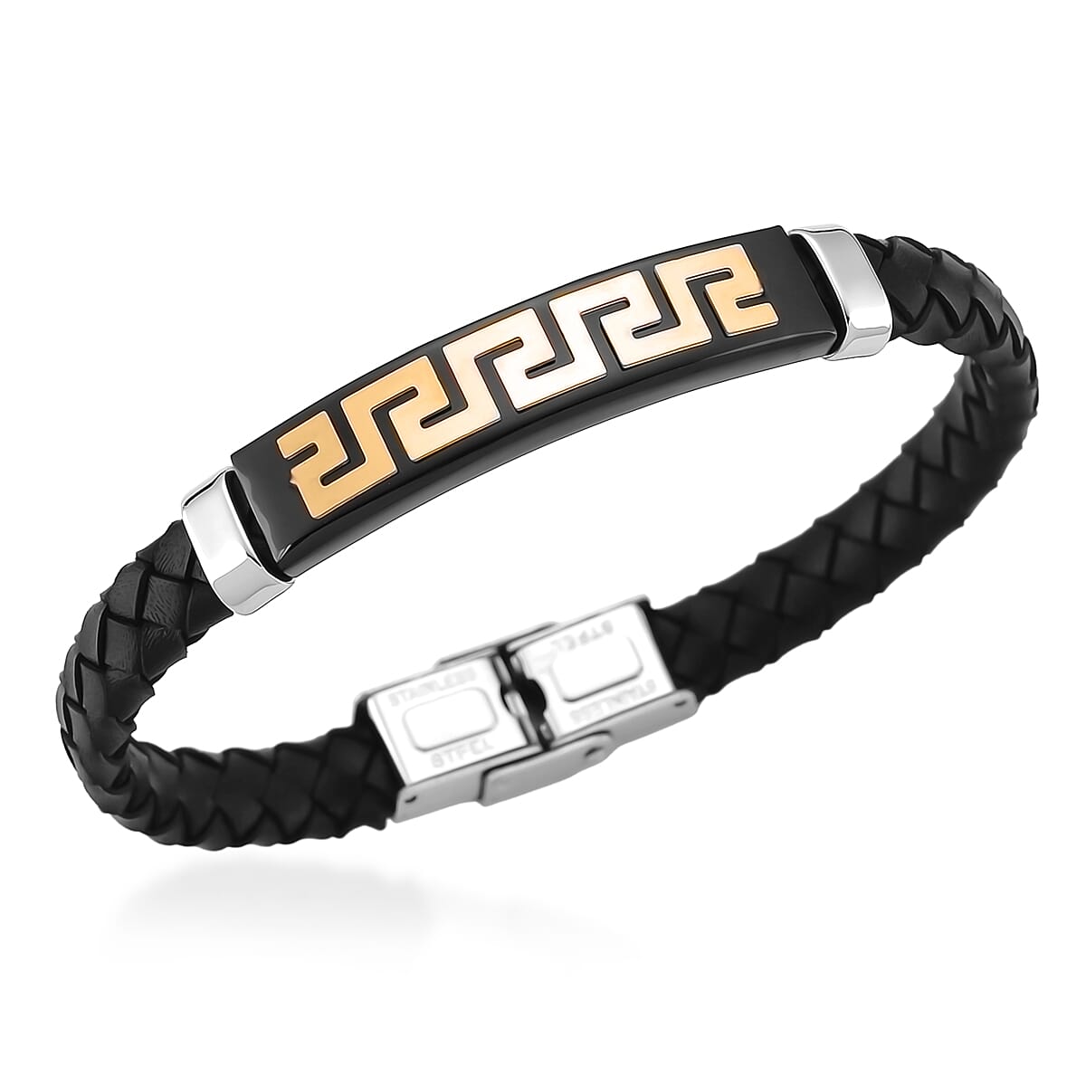 Leather Bracelet (Size - 8) in Tri Colour Tone 8250161 7
