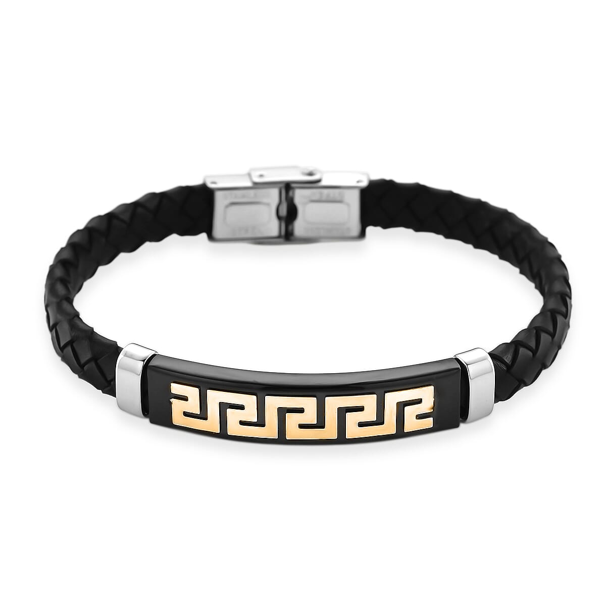 Leather Bracelet (Size - 8) in Tri Colour Tone 8250161 10