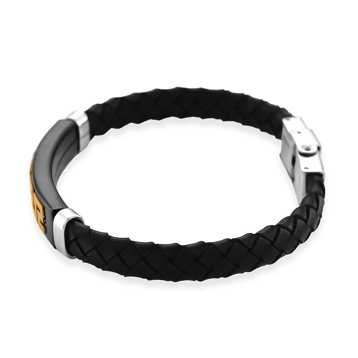 Leather Bracelet (Size - 8) in Tri Colour Tone 8250161 11