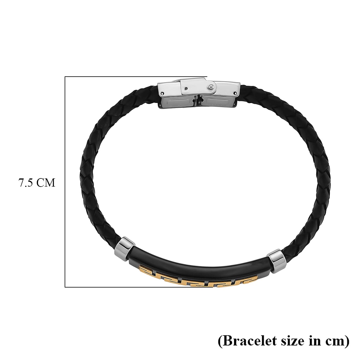 Leather Bracelet (Size - 8) in Tri Colour Tone 8250161 13