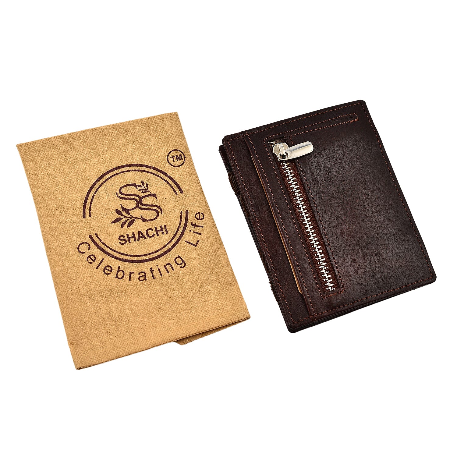 Leather Card Case (Size 1x1x1 cm) - Brown 7819326 5