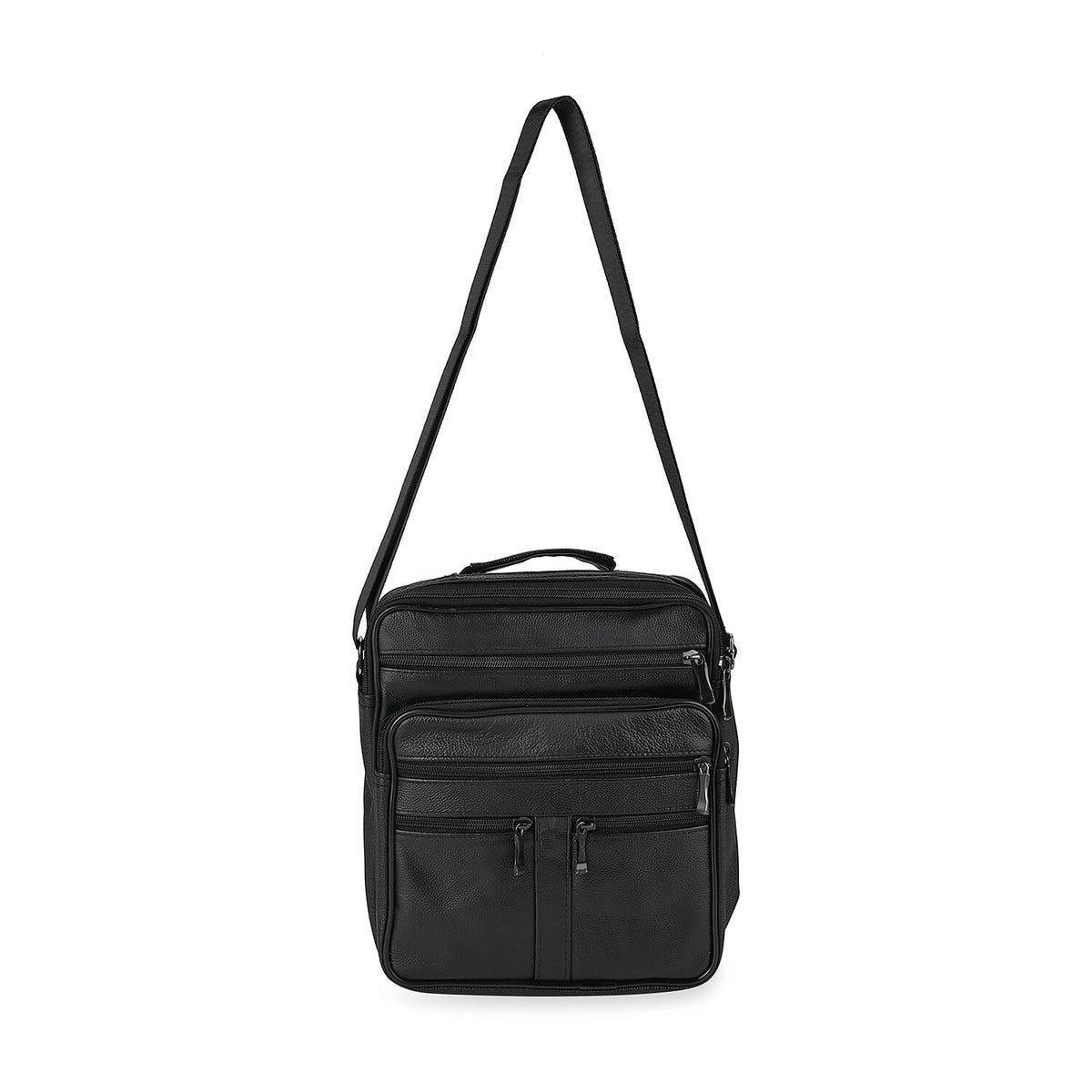 Leather Croc Emobossed Crossbody Bag (Size 23x10x28 cm) - Black &amp; Black 7702860 0